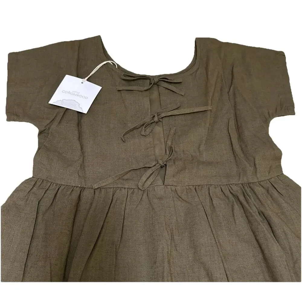 Little Cottonwood 100% LINEN Large Maxi Dress W Pockets Cottage NWT - Picture 8 of 13